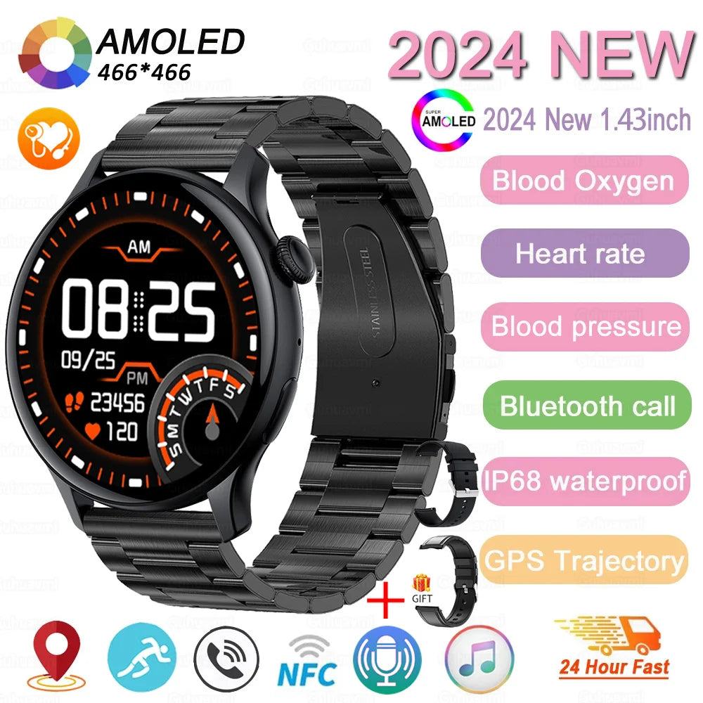 2024 New GPS Smart Watch Women True AMOLED