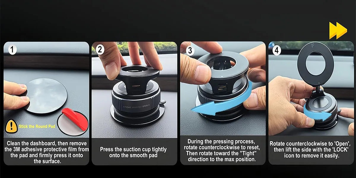 Magnetic Car Phone Holders Vacuum Suction Mobile Phone