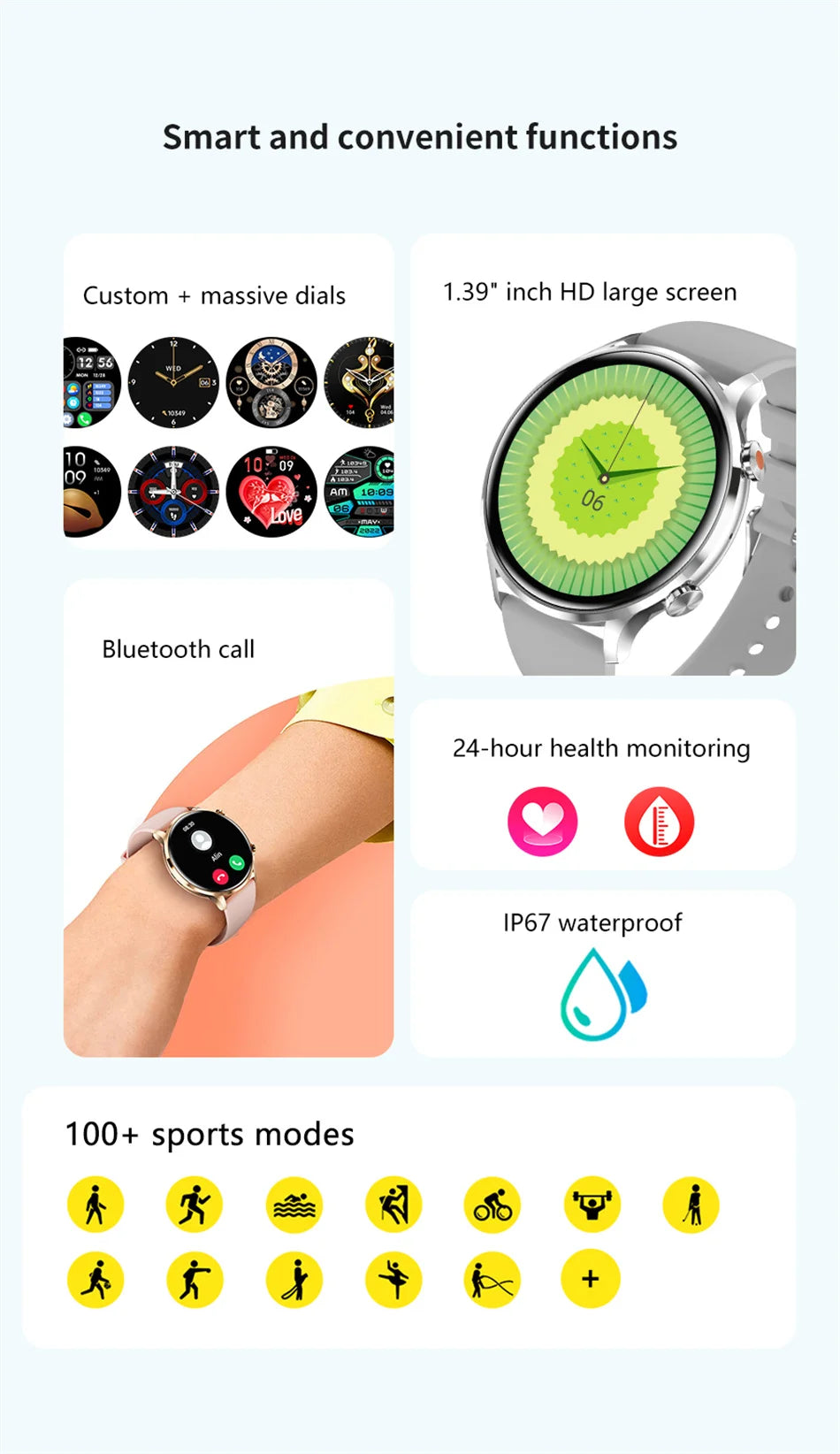 2025 New Smartwatch Women AMOLED HD Screen Always