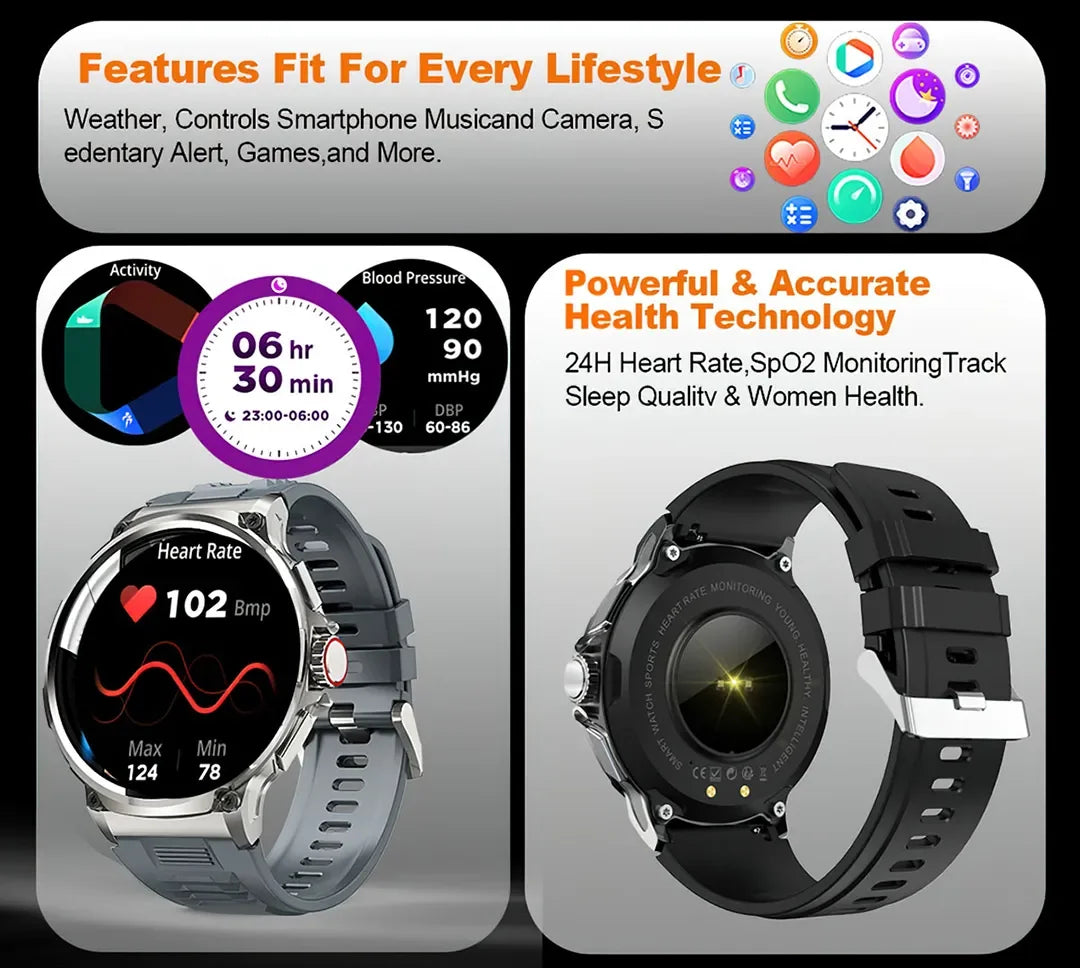 New 710mAh Bluetooth Call Smart Watch Men Sports