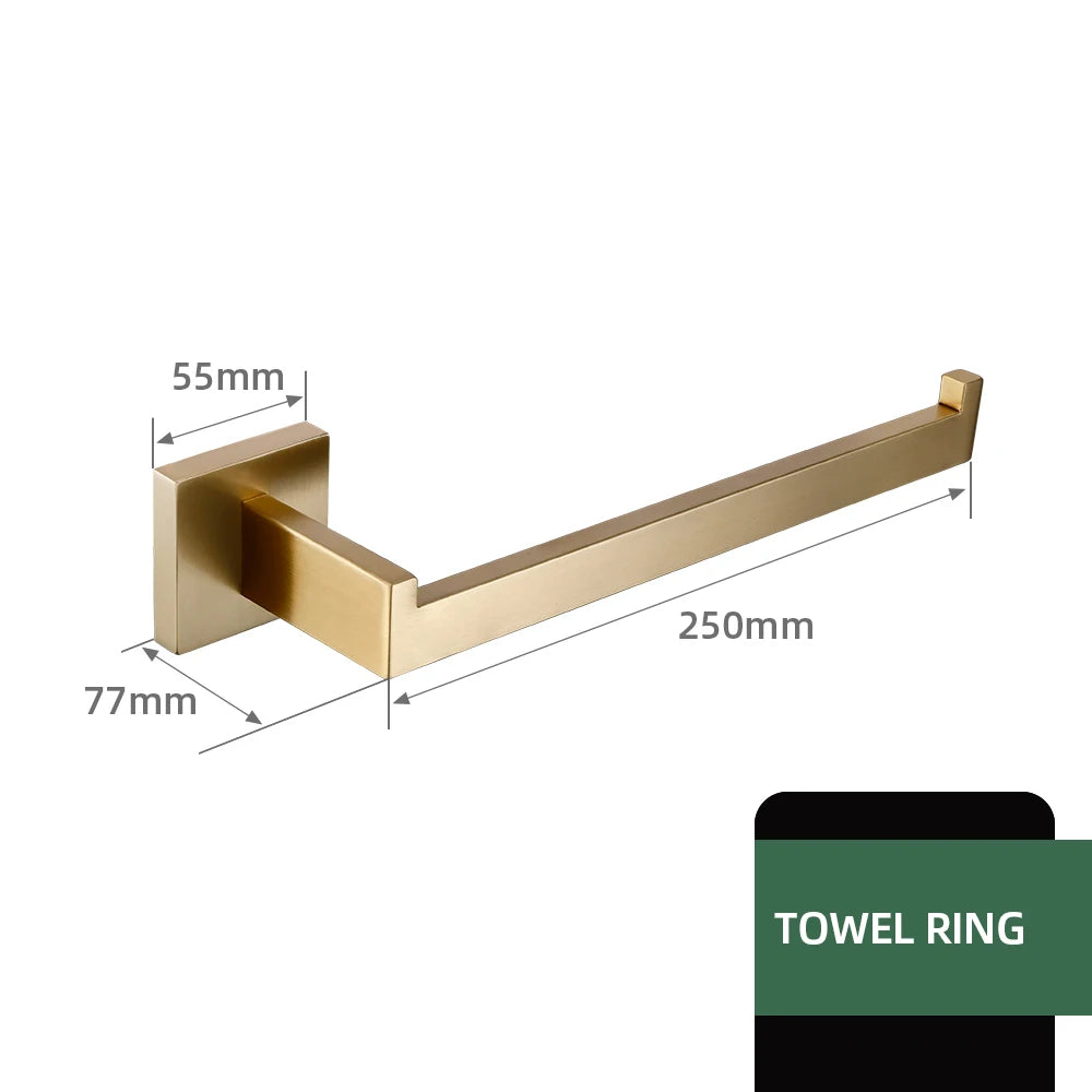 Matte Gold Towel Rack 304 stainless steel Towel