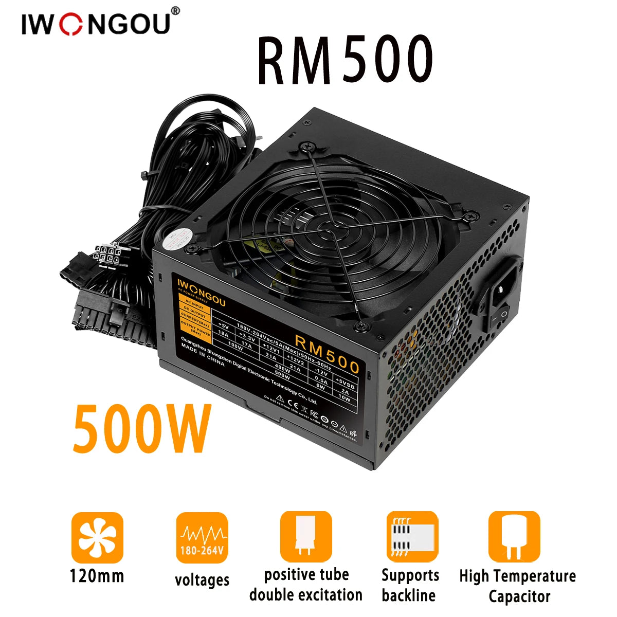 IWONGOU PC Power Supply Unit 500W 600W 750W