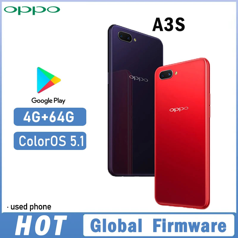 OPPO A3S smartphone Global Firmware ColorOS 5.1 6.2-inch