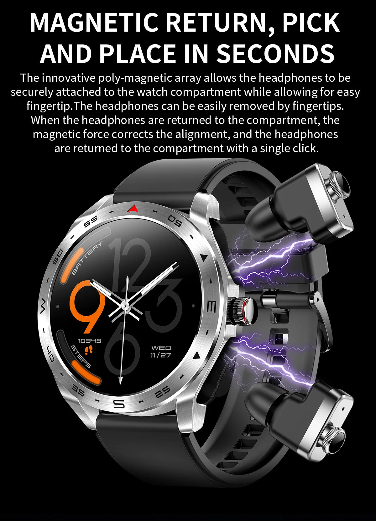 2024 New Smart Watch TWS 2-in-1 Bluetooth Earphones