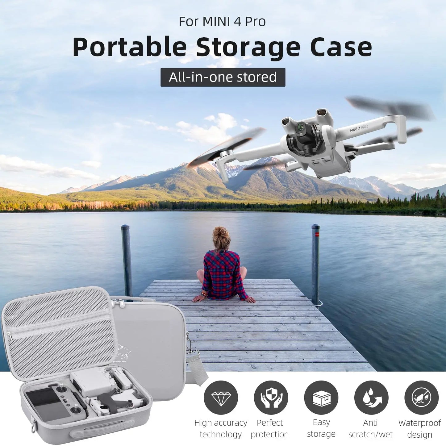 Mini 4 Pro RC 2 Case, Large Capacity