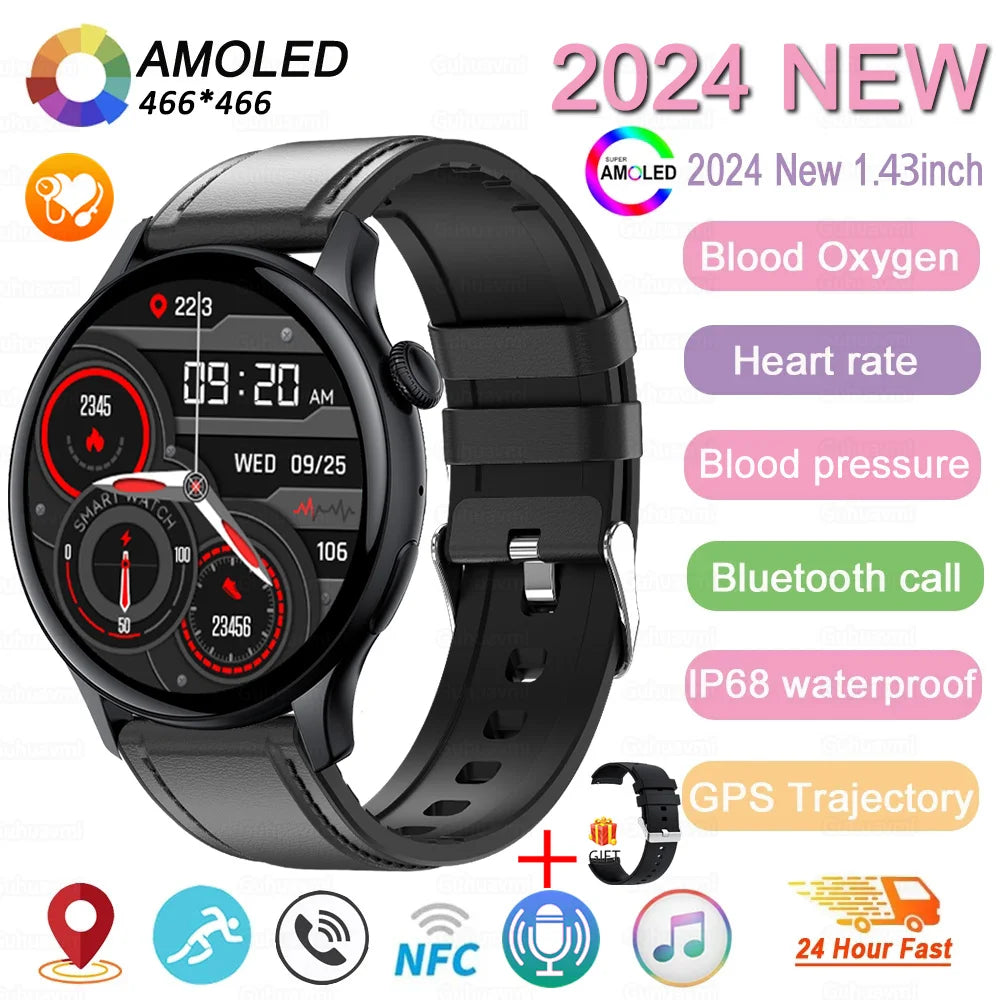 2024 New GPS Smart Watch Women True AMOLED