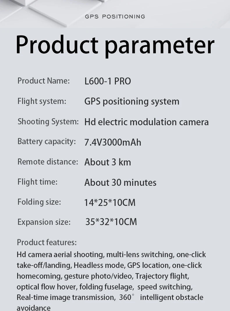 L600-1 Pro MAX GPS Drone 4K Professional HD