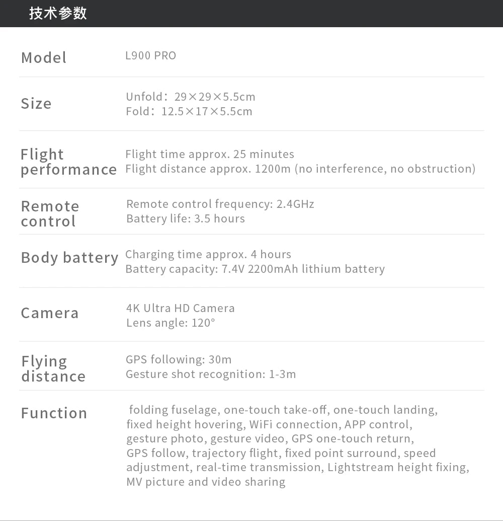LYZRC L900 PRO SE 4K Professional HD Dual