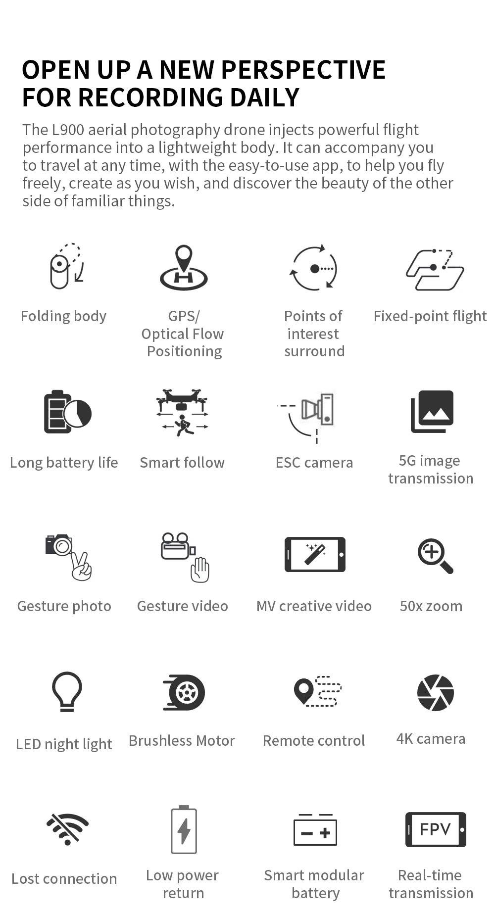 LYZRC L900 PRO GPS Drone 4K Professional HD