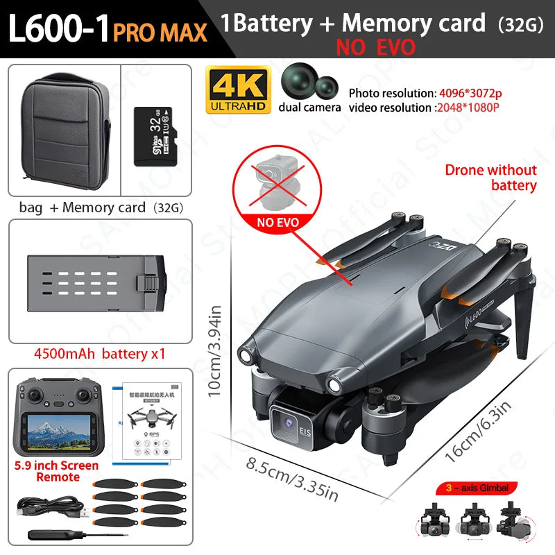 L600-1PRO MAX GPS Professional Drone With 4K HD