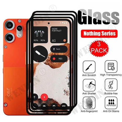 3 Pcs Tempered Glass For Nothing Phone 3
