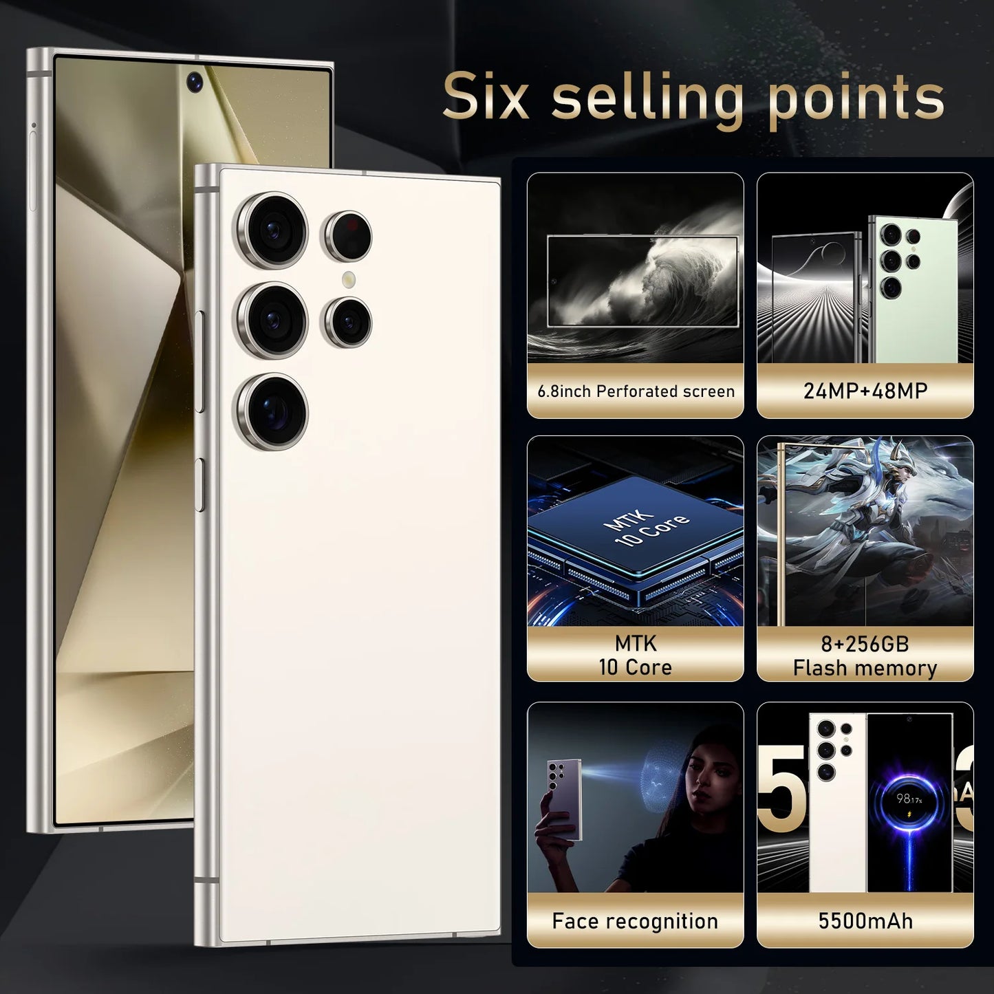 FuFFI S24 Pro,Smartphone Android,6.8 inch,8GB RAM,256GB，512GB 1TB ROM,Dual