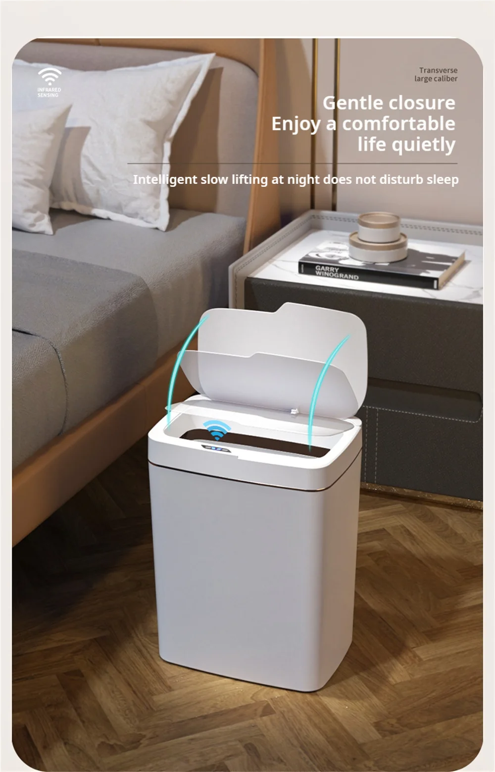 Smart Bathroom Trash Can Automatic Bagging Electronic Trash