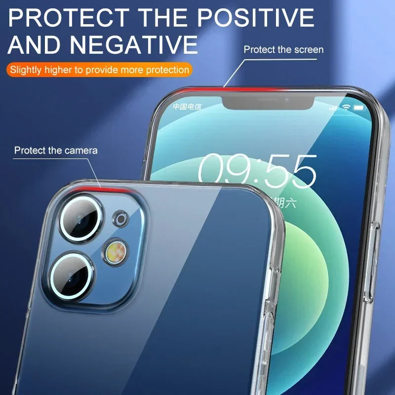 2 PCS Soft Transparent Back Cover for IPhone