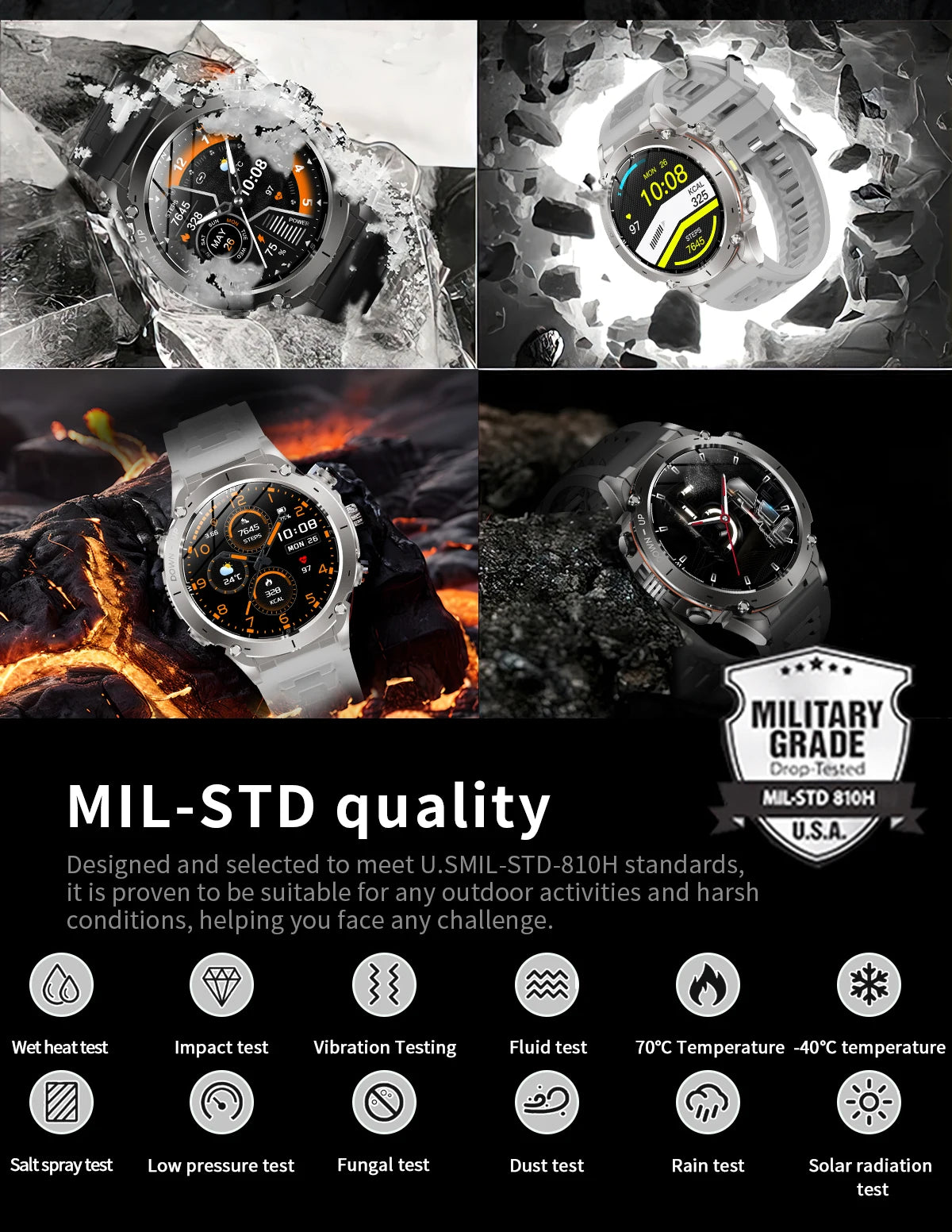 2025 New Smart Watch Men 1000mAh Large Capacity