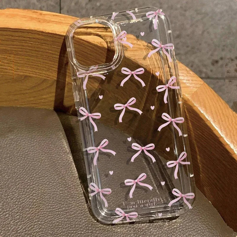 Cute Pink Heart Bow Case for IPhone 16
