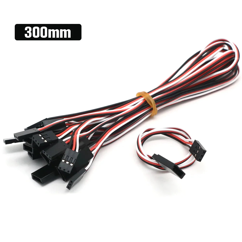 10pcs 100mm/150mm/200mm/300mm/500mm RC Servo Extension Cord Cable Wire