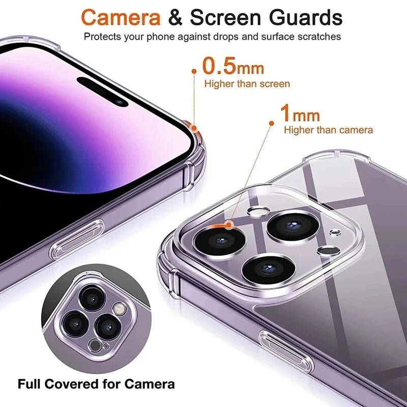 Luxury Shockproof Silicone Clear Phone Case For iPhone