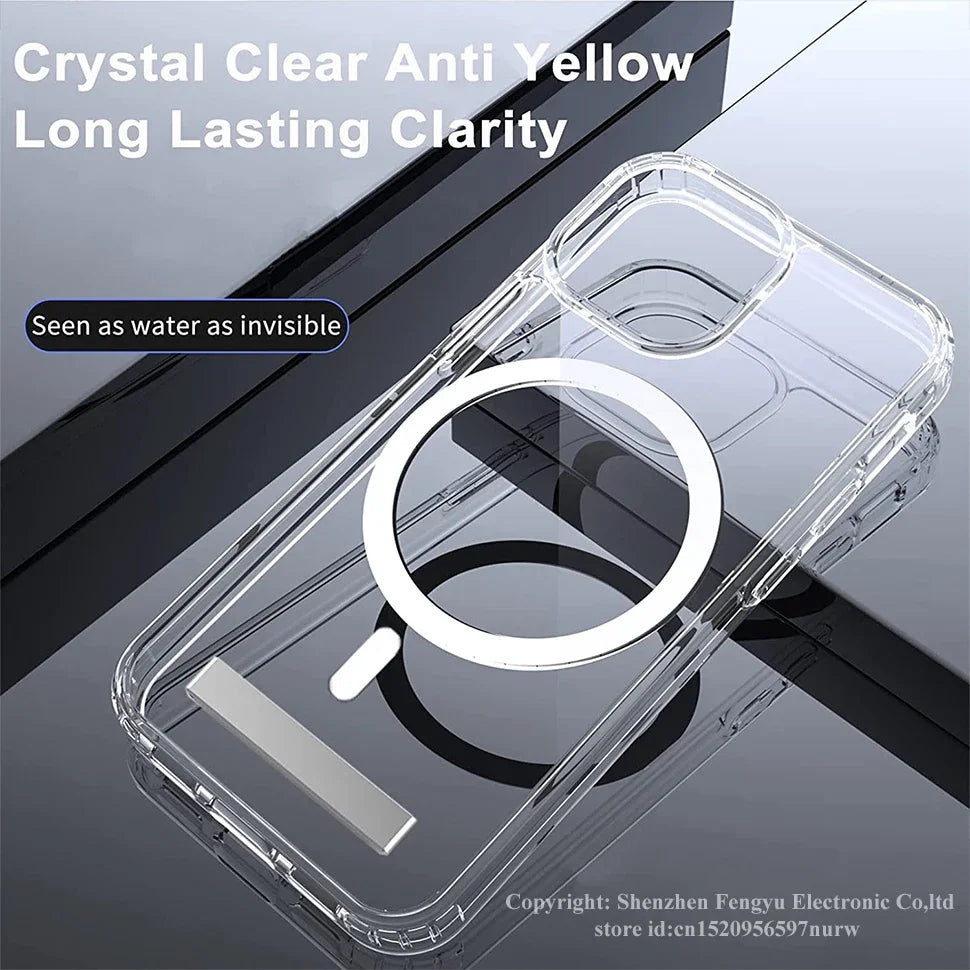 Clear Magnetic Phone Case for iPhone 16 15