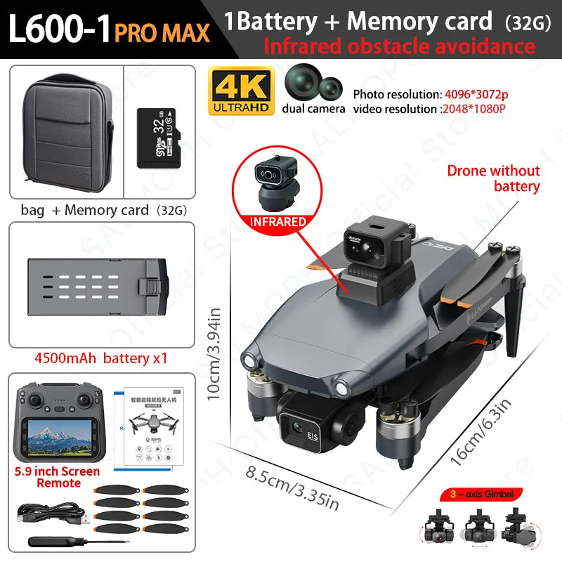 L600-1PRO MAX GPS Professional Drone With 4K HD