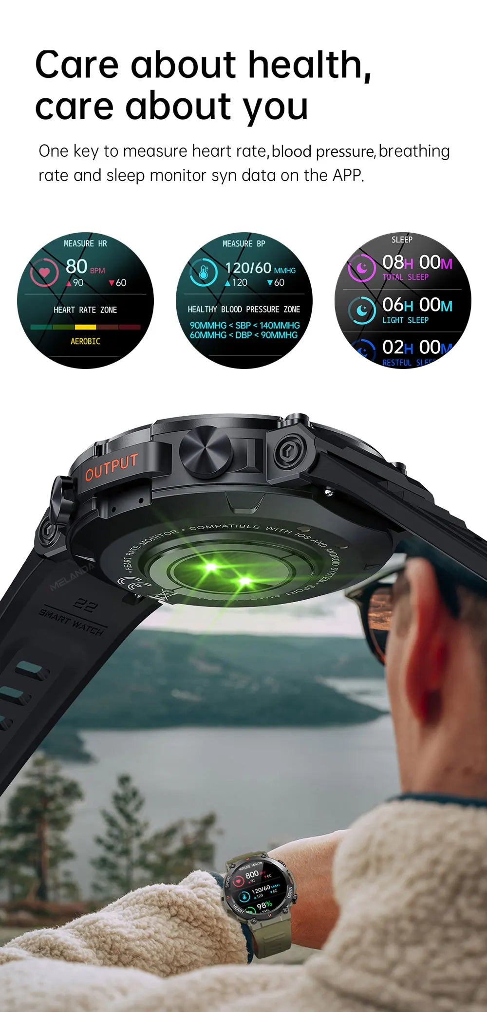 MEVADEN 1.39 Inch HD Bluetooth Call Smart Watch
