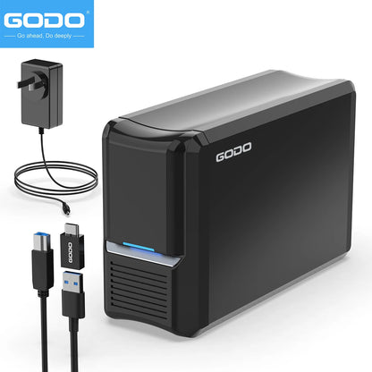 GODO Dual Bay RAID Hard Drive Enclosure 3.5