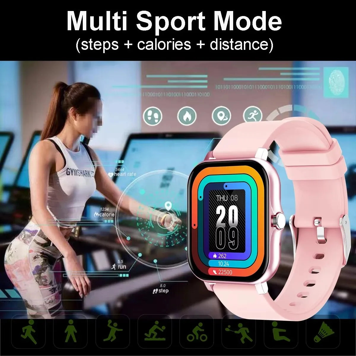 1.83'' Waterproof Smart Watch with Message Answer Call