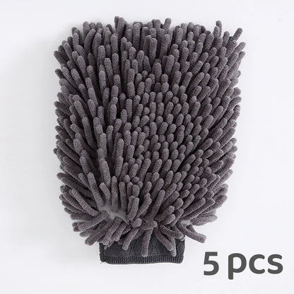 Microfiber cleaning gloves, car surface cleaning, interior cleaning,