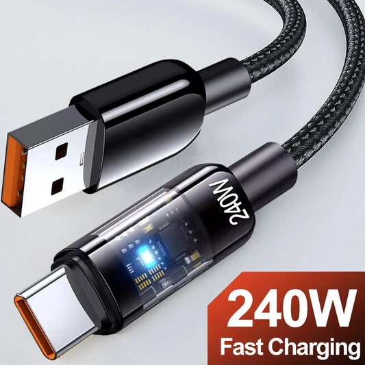 240W 10A Quick Charging USB C Cable Nylon