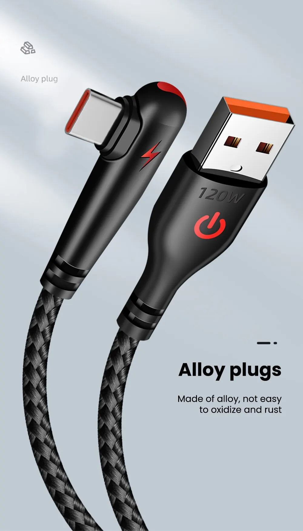 90 Degree Elbow Type C USB Fast Charging