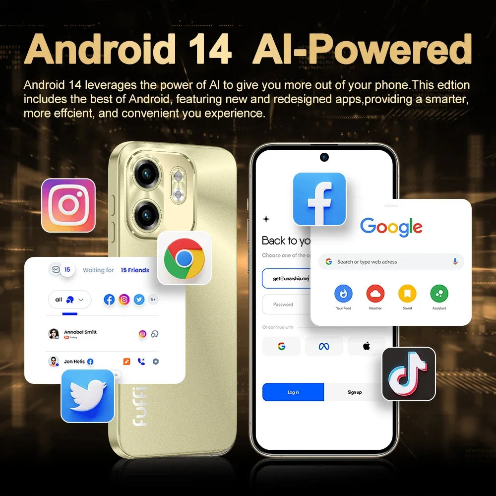 FUFFI X7 Pro Smartphones Cellphone Android 14 6.56