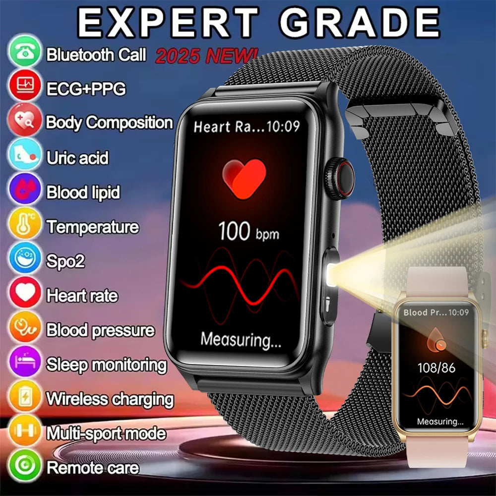 2025 New Smart Watch Men LED Bluetooth Call