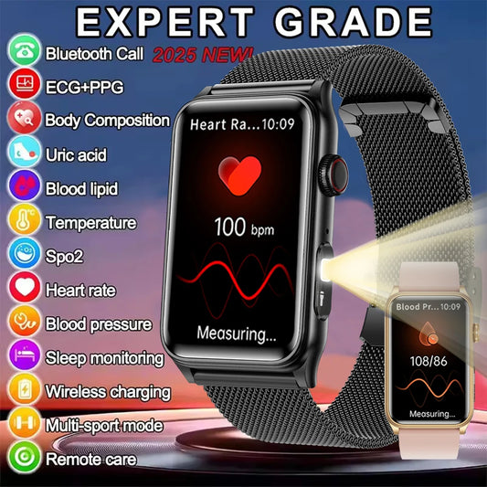 2025 New Smart Watch Men LED Bluetooth Call