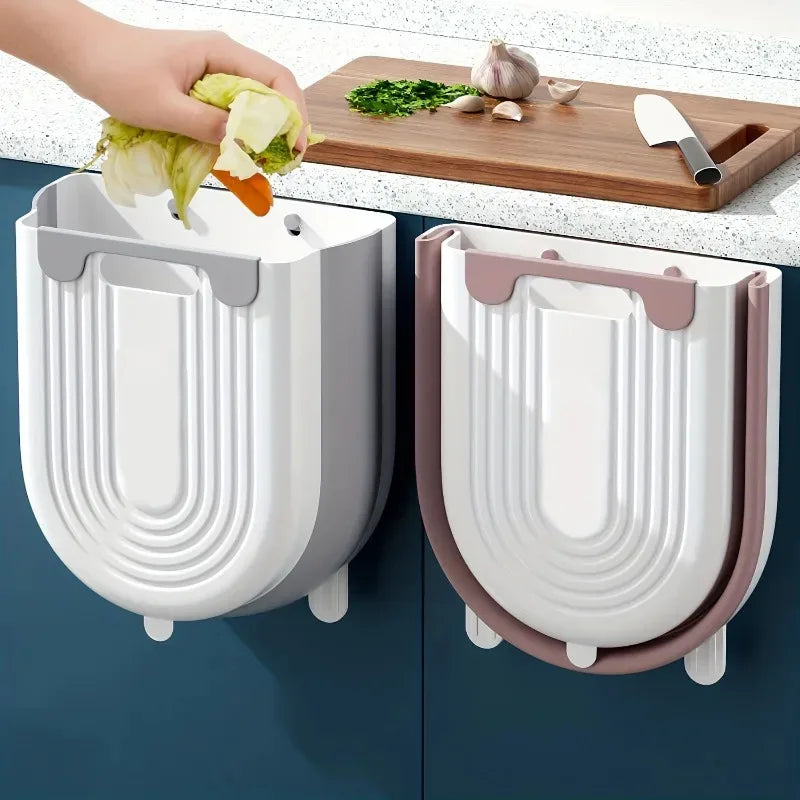 6L10L Kitchen Folding Hanging Trash Can Wall Mounted