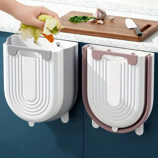 6L10L Kitchen Folding Hanging Trash Can Wall Mounted