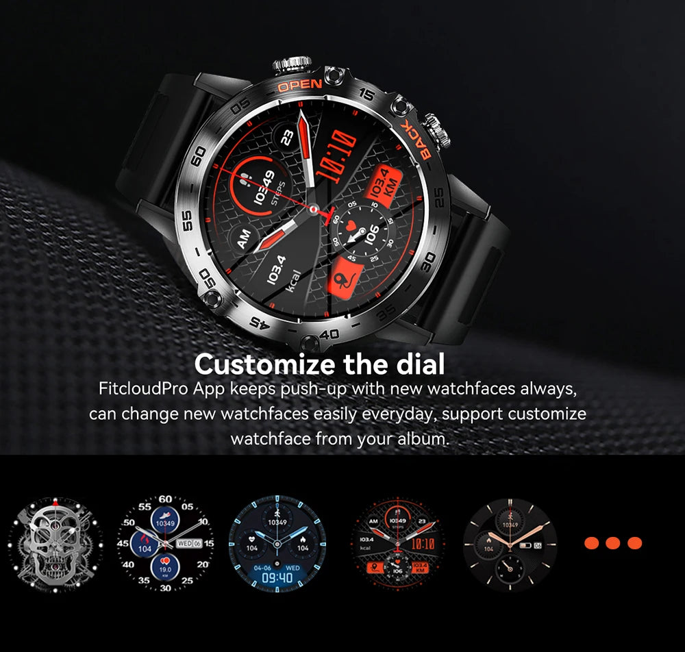 MEVADEN Steel 1.39 Bluetooth Call Smart Watch Men