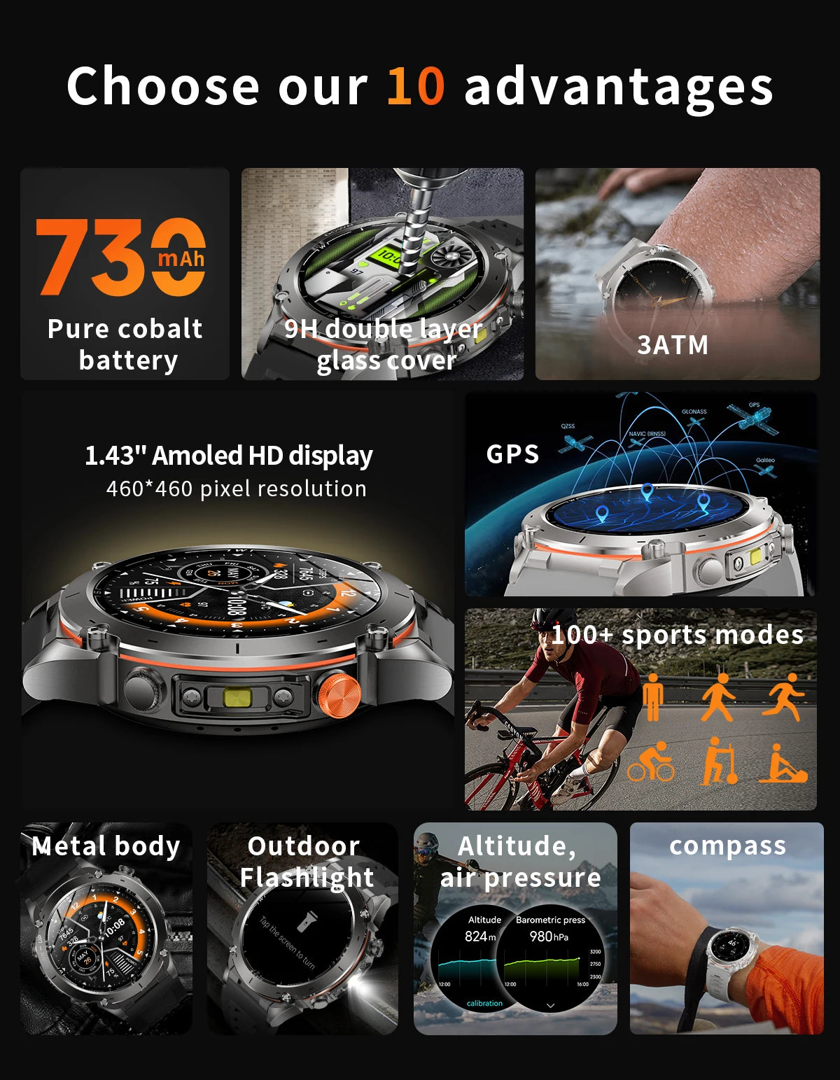 2025 New Smart Watch Men 1000mAh Large Capacity