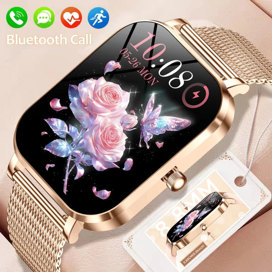 2025 New Smart Watch Women Waterproof Bluetooth Call