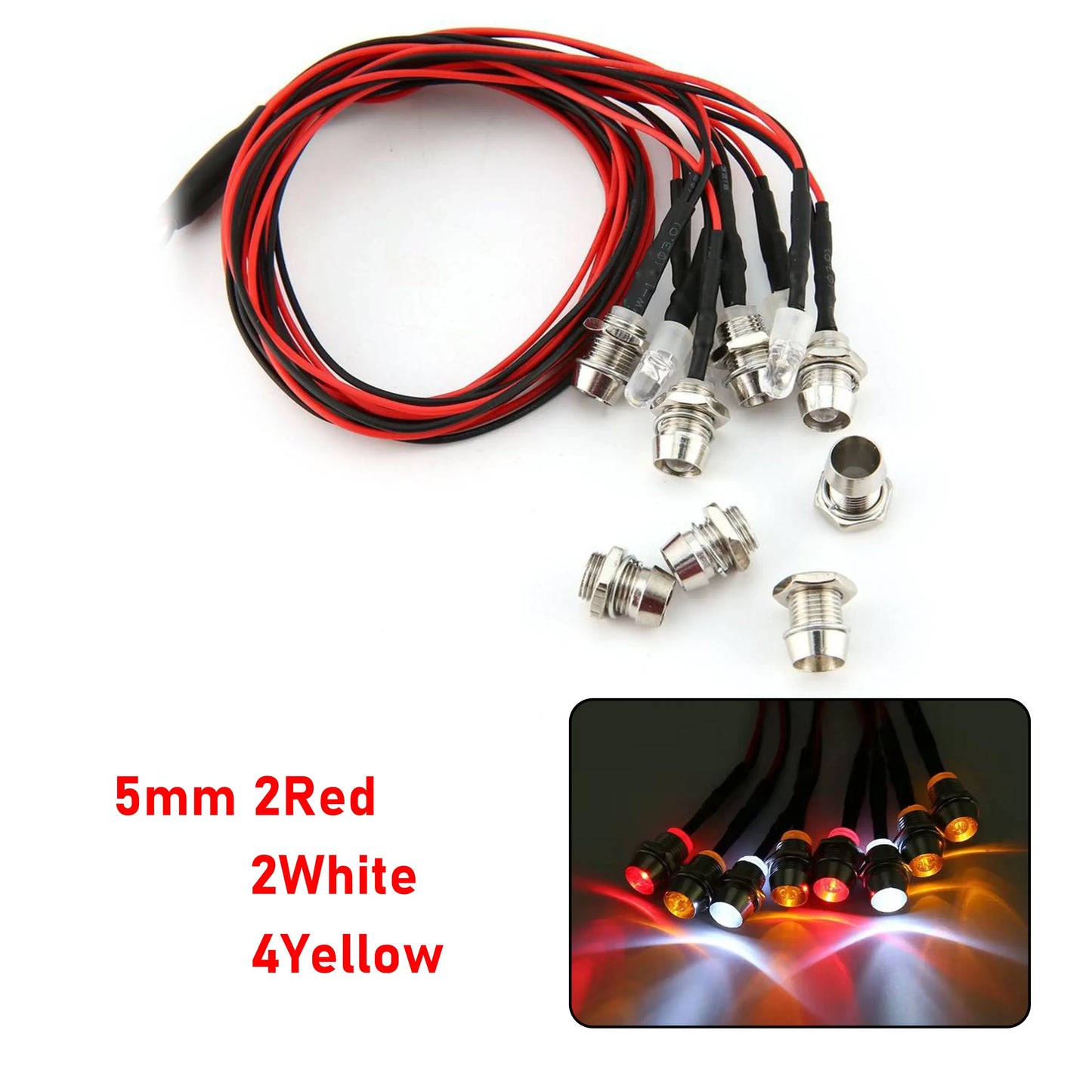 RC LED Light Kit Headlamps for 1/10 1/8