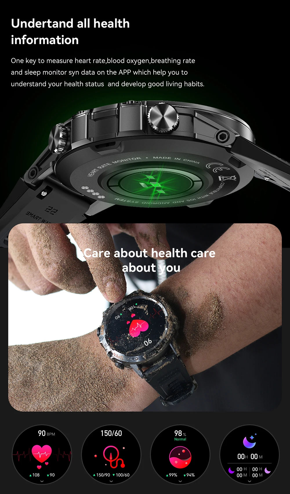 MEVADEN Steel 1.39 Bluetooth Call Smart Watch Men