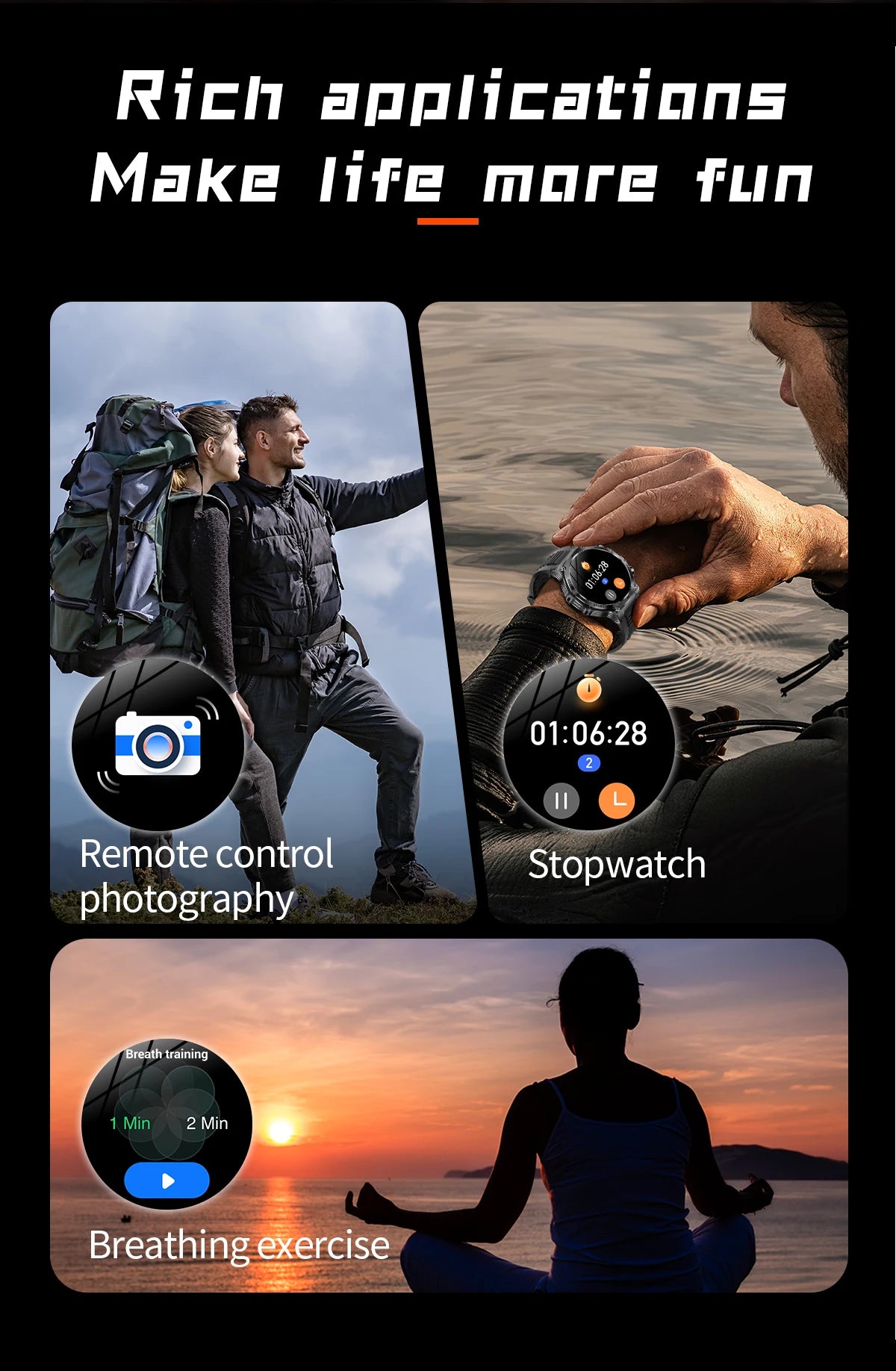 LIGE New Men Smart Watch Bluetooth Calling 800mAh