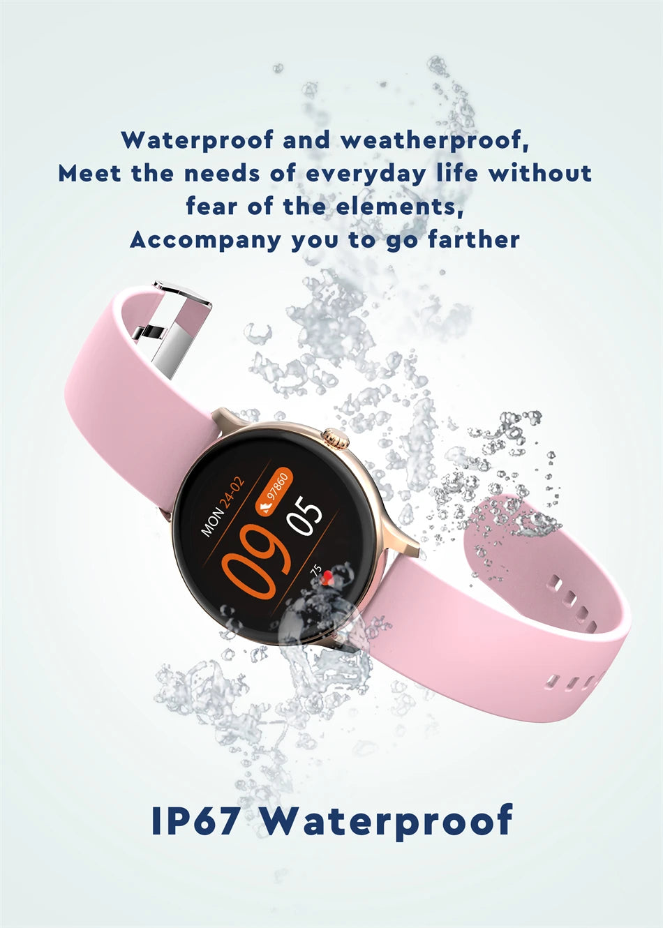 LIGE Women Smart band Watch Real-time Weather Forecast