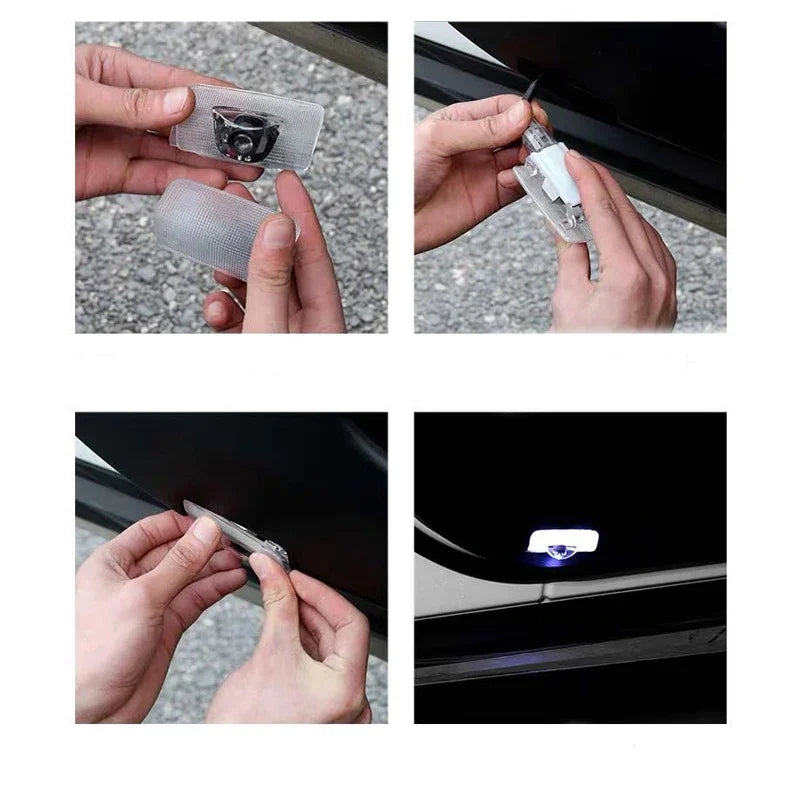 2pcs LED Car door welcome light logo light