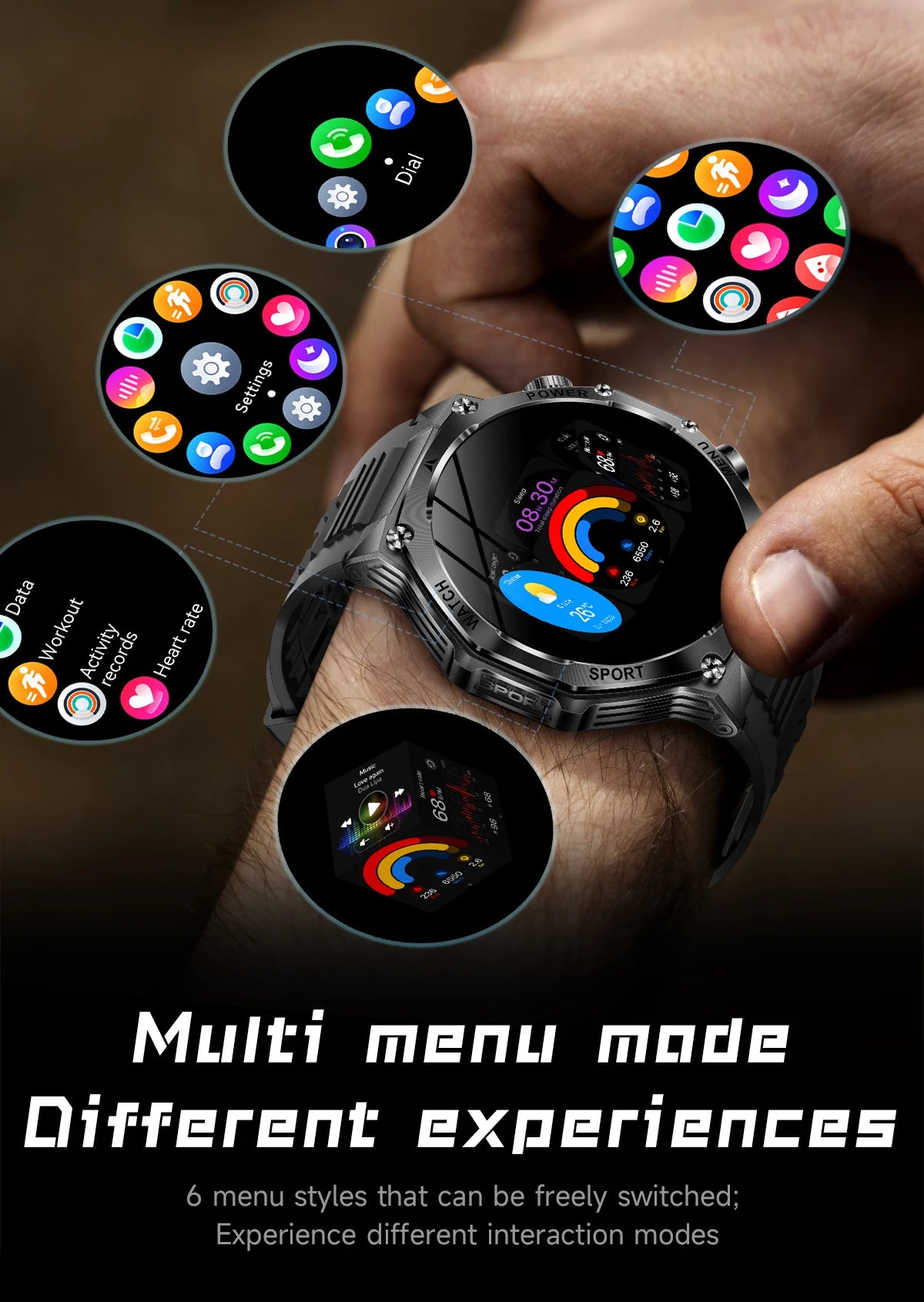 LIGE New Men Smart Watch Bluetooth Calling 800mAh