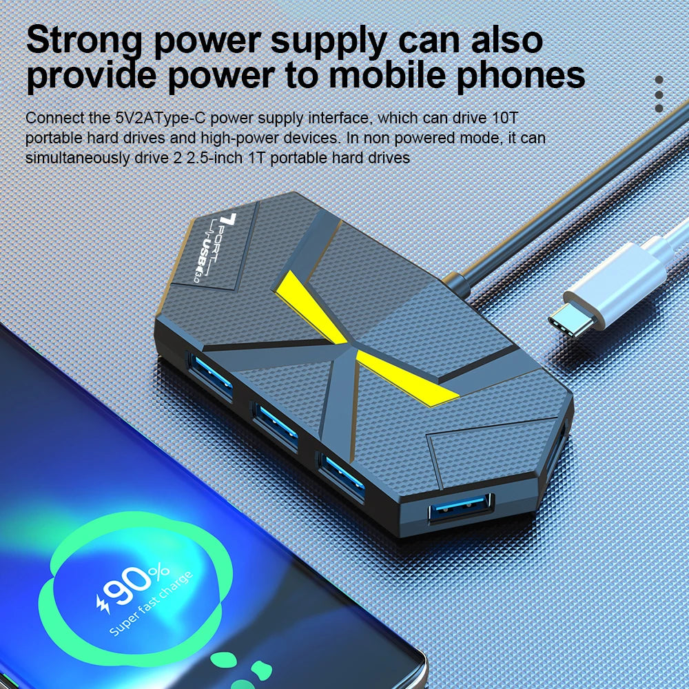 7 Ports USB 3.0 HUB Type C Docking