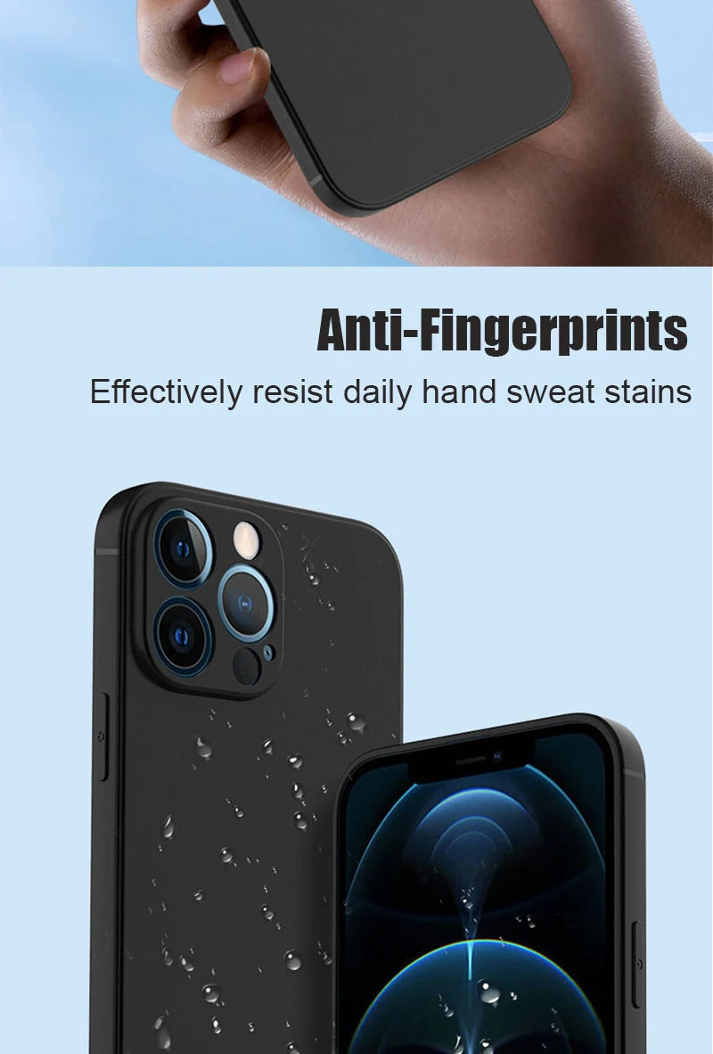 Luxury Black Silicone Matte Phone Case For iPhone