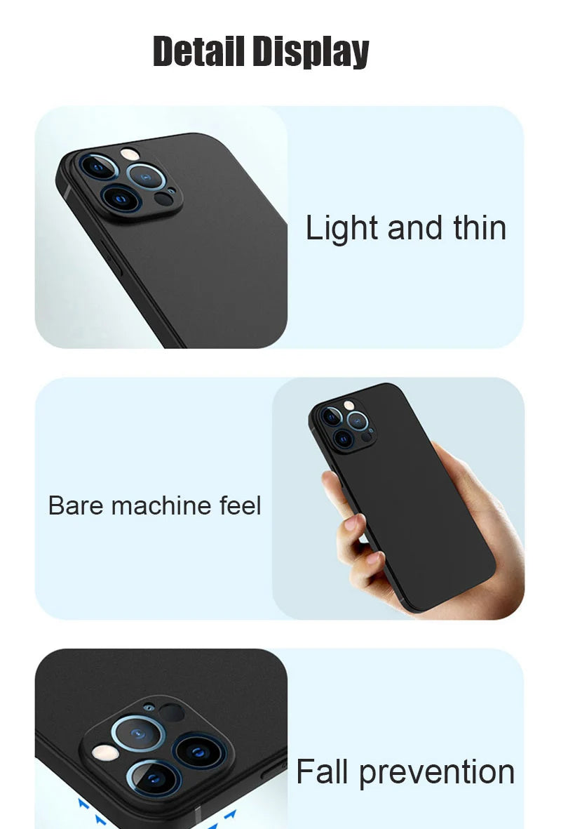 Luxury Black Silicone Matte Phone Case For iPhone