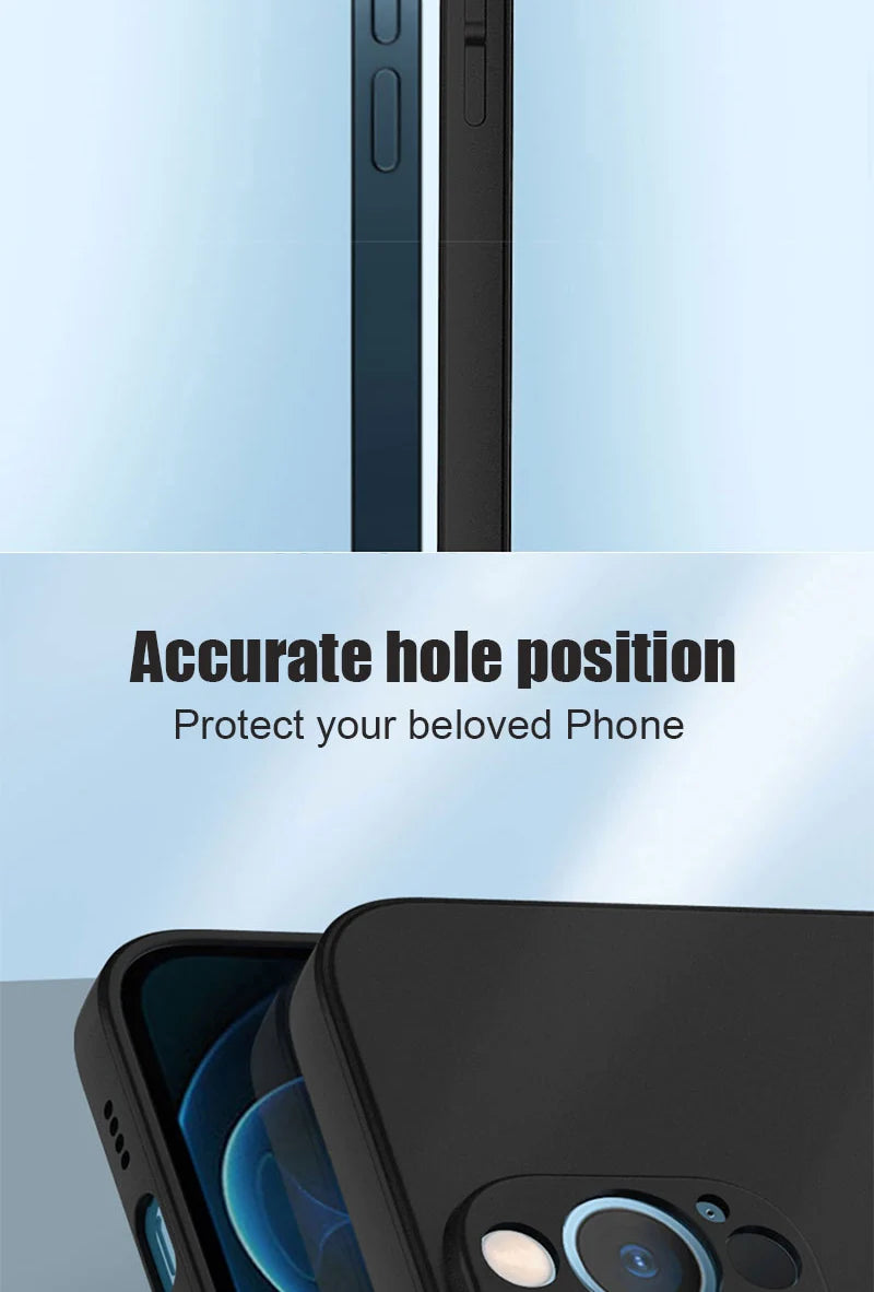 Luxury Black Silicone Matte Phone Case For iPhone