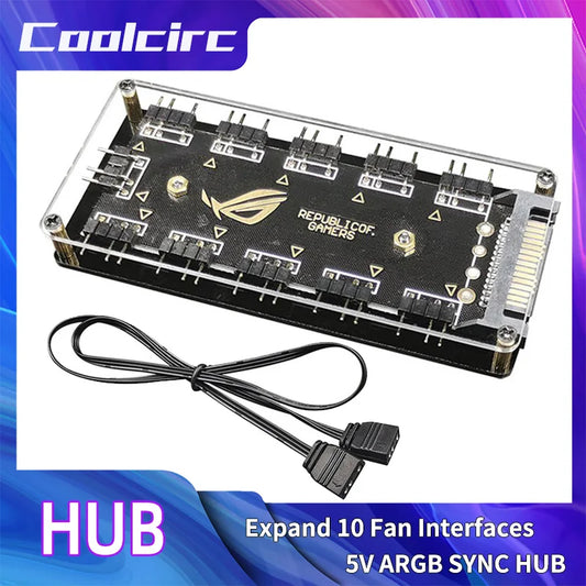 Coolcirc ARGB Connector 1 To 10 Port Splitter