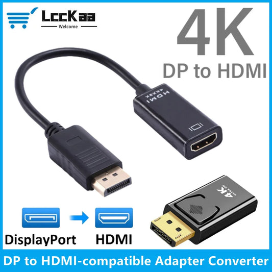 4K DP to HDMI-compatible Adapter Converter DisplayPort to